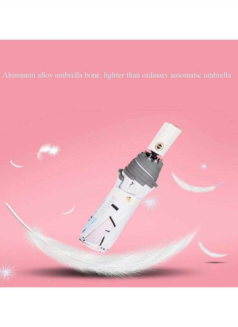 SYOSI - Windproof Travel Umbrella, Automatic Open Umbrella, Small Compact Light, Cartoon Waterproof and UV, Strong Steel Shaft, Mini, Folding and Portable for Girls Boys Kids and Women - Image 1