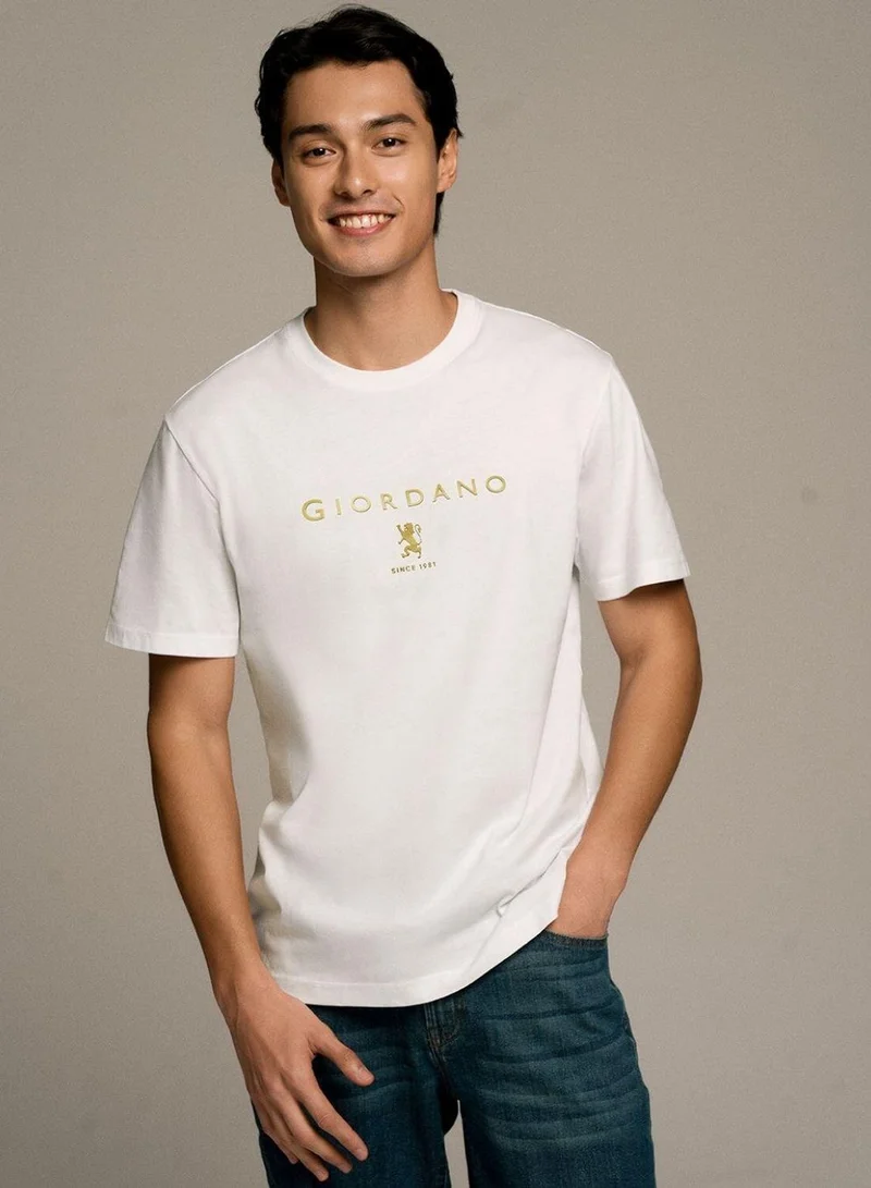 Men's Cotton Signature Print Slim Fit Tee