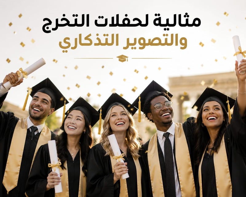 اس بي سي طاقية تخرج كلاسيكية سوداء مع شرابة ذهبية لحفلات التخرج والتصوير التذكاري بتصميم أنيق وفخم - Image 2