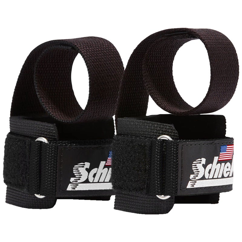 Schiek Sports 1000-PLS Deluxe Power Lifting Wrist Straps - Weight Lifting Wrist Wraps (Black) - Image 1