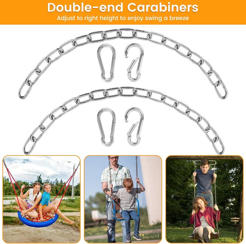 Syocsek 2 Pack 30 Inch Heavy Duty Chains for Swing, 440LB Hanging Chair Chain with 5/16 Thick Clasps, Adjustable Stainless Steel Chain Extension for Porch Tree Swing Hammock Chair Boxing Bag Yoga Gym - Image 5