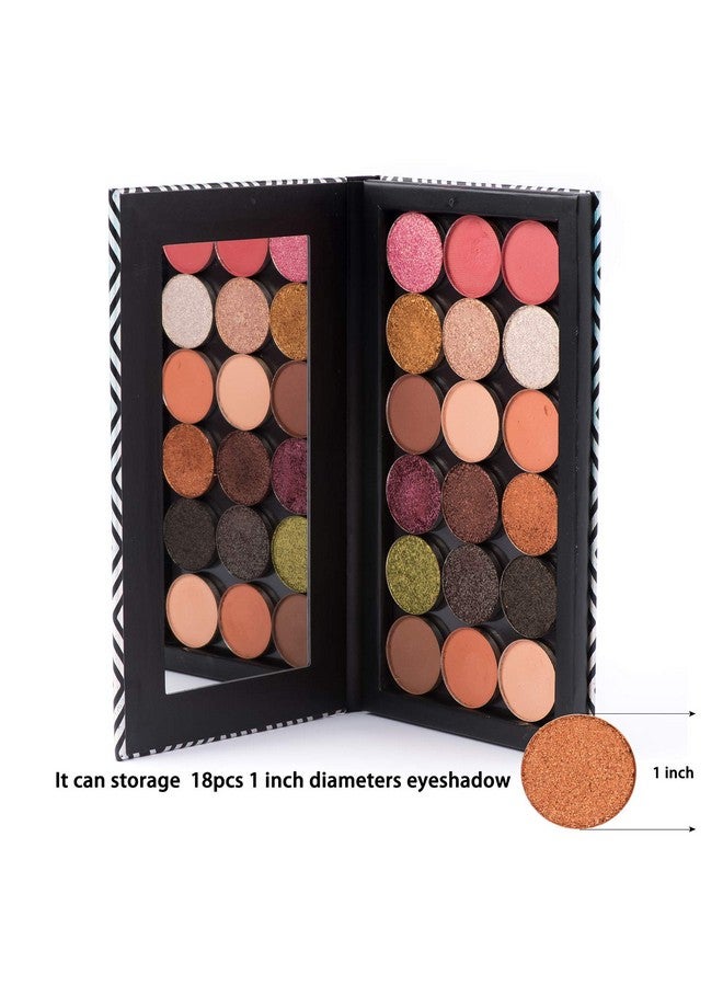 ألون لوحة مكياج فارغة سوداء مغناطيسية مع مرآة و20 قطعة من الملصقات المعدنية الفارغة لظلال العيون وأحمر الشفاه وأحمر الخدود والبودرة - Image 3