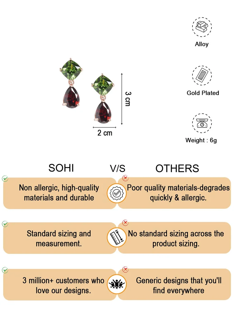 SOHI Contemporary Artificial Drop Earring Jewellery