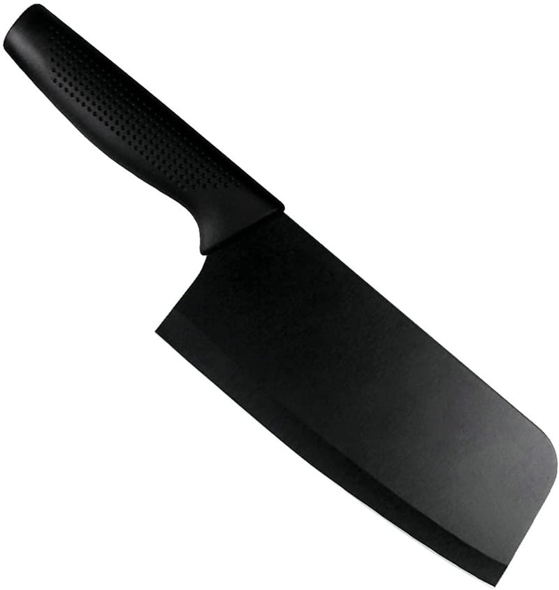Capmora Premium Stainless Steel Kitchen Knife Set Chefs Knife Butcher Knife Sharp NonStick Soft Handles Cutting Meat Heavy Duty Blade Butcher Meat Knife Black BladeAC - Image 4