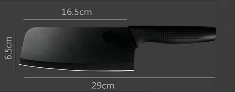 Capmora Premium Stainless Steel Kitchen Knife Set Chefs Knife Butcher Knife Sharp NonStick Soft Handles Cutting Meat Heavy Duty Blade Butcher Meat Knife Black BladeAC - Image 2