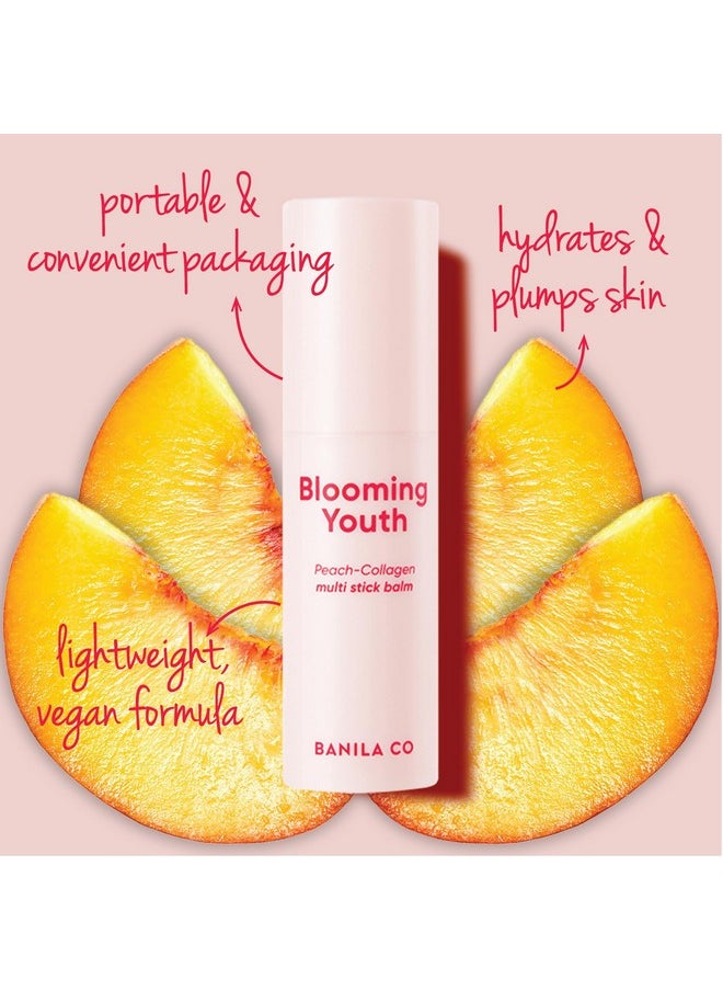 Banila Co Blooming Youth Multibalm Stick For Hydration On The Go Wears Beautifully Under Or Over Makeup Made With Peach Collagen And Hylauronic Acid  - Image 2