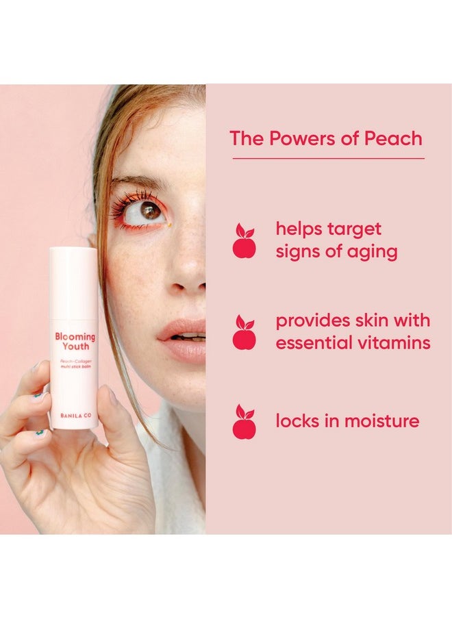 Banila Co Blooming Youth Multibalm Stick For Hydration On The Go Wears Beautifully Under Or Over Makeup Made With Peach Collagen And Hylauronic Acid  - Image 4