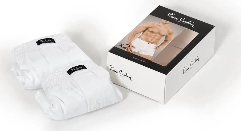 pierre cardin Men's Combed Cotton White Boxer (2 Pack)