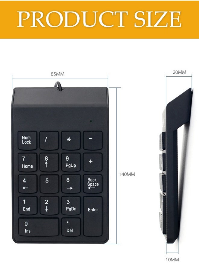 Generic - Numeric Keypad,USB Number Pad, USB 18 Key Number Numeric Keypad Keyboard for Laptop/Notebook PC Computer - Image 1