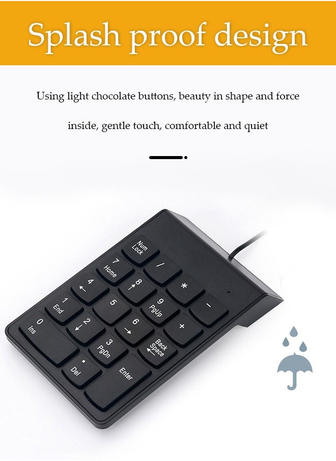 Generic - Numeric Keypad,USB Number Pad, USB 18 Key Number Numeric Keypad Keyboard for Laptop/Notebook PC Computer - Image 1