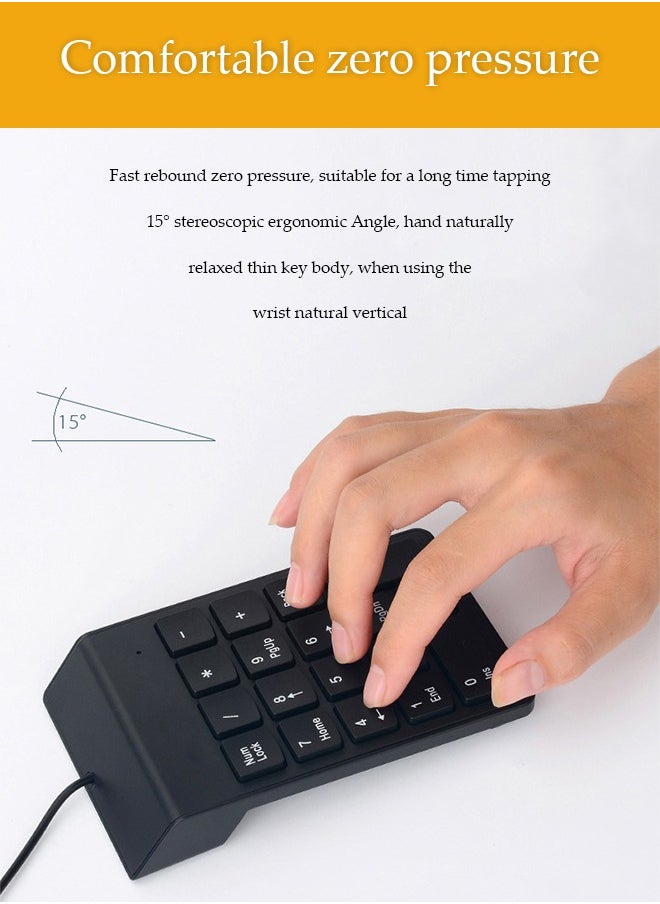 Generic - Numeric Keypad,USB Number Pad, USB 18 Key Number Numeric Keypad Keyboard for Laptop/Notebook PC Computer - Image 1