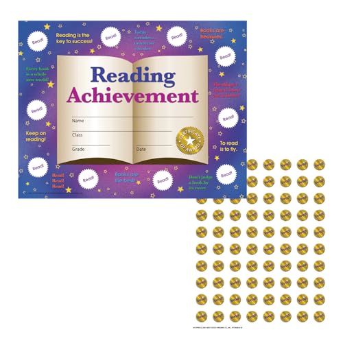 Hayes Reading Achievement Stick-to-It Reward Certificates, 30 Sheets, 320 Seals - Image 1