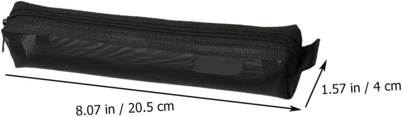 2piezas Estuches Transparentes Para Lápices Bolsas De Organizador De Papelería Diseño De Malla Para Material De Oficina y Maquillaje - Image 3