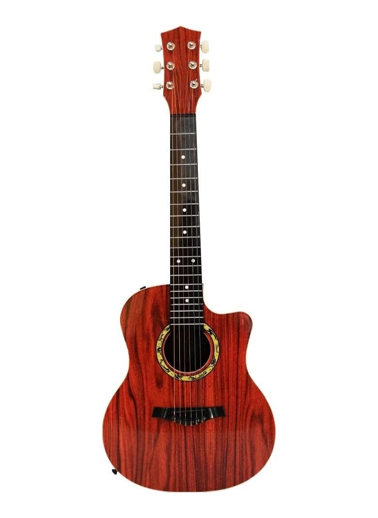 UKR UKR 32-Inch Kids Wooden Guitar – 6-String Acoustic Music Learning Instrument for Beginners, Perfect for Young Musicians Ages 3+, Maroon  - Image 1