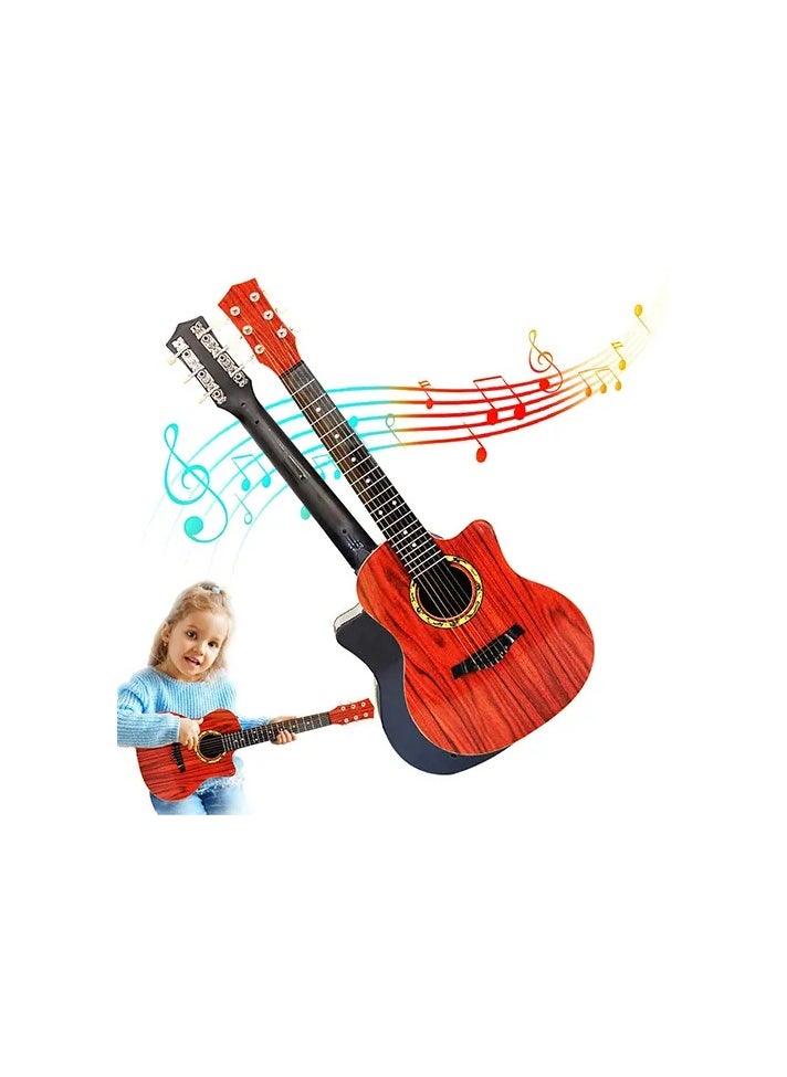 UKR UKR 32-Inch Kids Wooden Guitar – 6-String Acoustic Music Learning Instrument for Beginners, Perfect for Young Musicians Ages 3+, Maroon  - Image 2