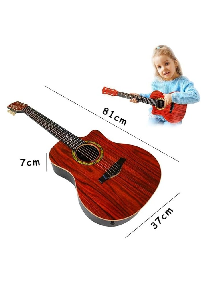 UKR UKR 32-Inch Kids Wooden Guitar – 6-String Acoustic Music Learning Instrument for Beginners, Perfect for Young Musicians Ages 3+, Maroon  - Image 4