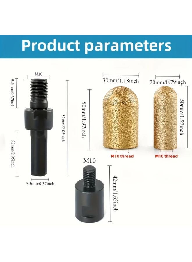 30 Coarse Sand Diamond Arc Grinding Head 20mm 30mm Vacuum Welded Polishing Tool For Marble Granite Quartz - Image 4