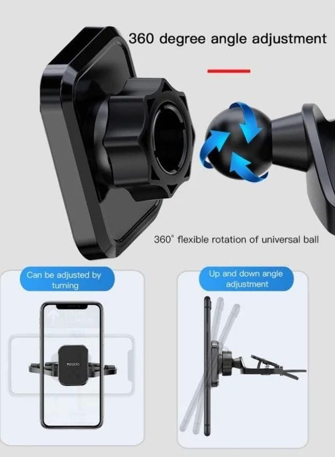 Yesido Car Magnetic CD Slot Phone Grips Stand Black - Image 4