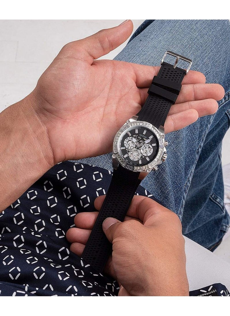 GUESS ساعة يد رجالية انالوج بعقارب من السيليكون - GW0333G1 - 46 ملم  - Image 5