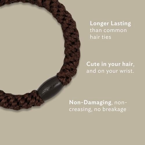 L. Erickson L Erickson Hair Ties for Thick Hair Grab Go Ponytail Holders 8 Pack Metallic Graphite Grey Thick NoCrease Bands with Strong Hold and DamageFree Design - Image 5