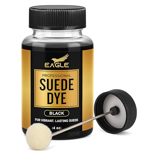 Eagle Black Suede Dye for Shoes, Boots, & Accessories – Permanent Suede Color Restorer with Built-in Applicator – Shoe Dye for Touch-Ups, Customization & Repairs – 3 fl oz - Image 1