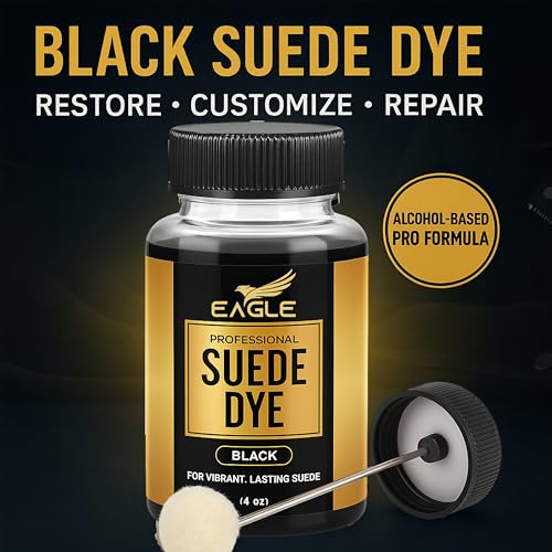 Eagle Black Suede Dye for Shoes, Boots, & Accessories – Permanent Suede Color Restorer with Built-in Applicator – Shoe Dye for Touch-Ups, Customization & Repairs – 3 fl oz - Image 2
