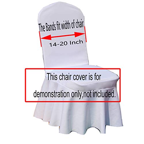 SheYang 100PCS Navy Stretch Chair Sashes Bows Elastic Chair Bands with Buckle Slider Sashes Bows for Wedding Hotel Banquet Birthday Party Decorations (100PCS, Navy Blue) - Image 4