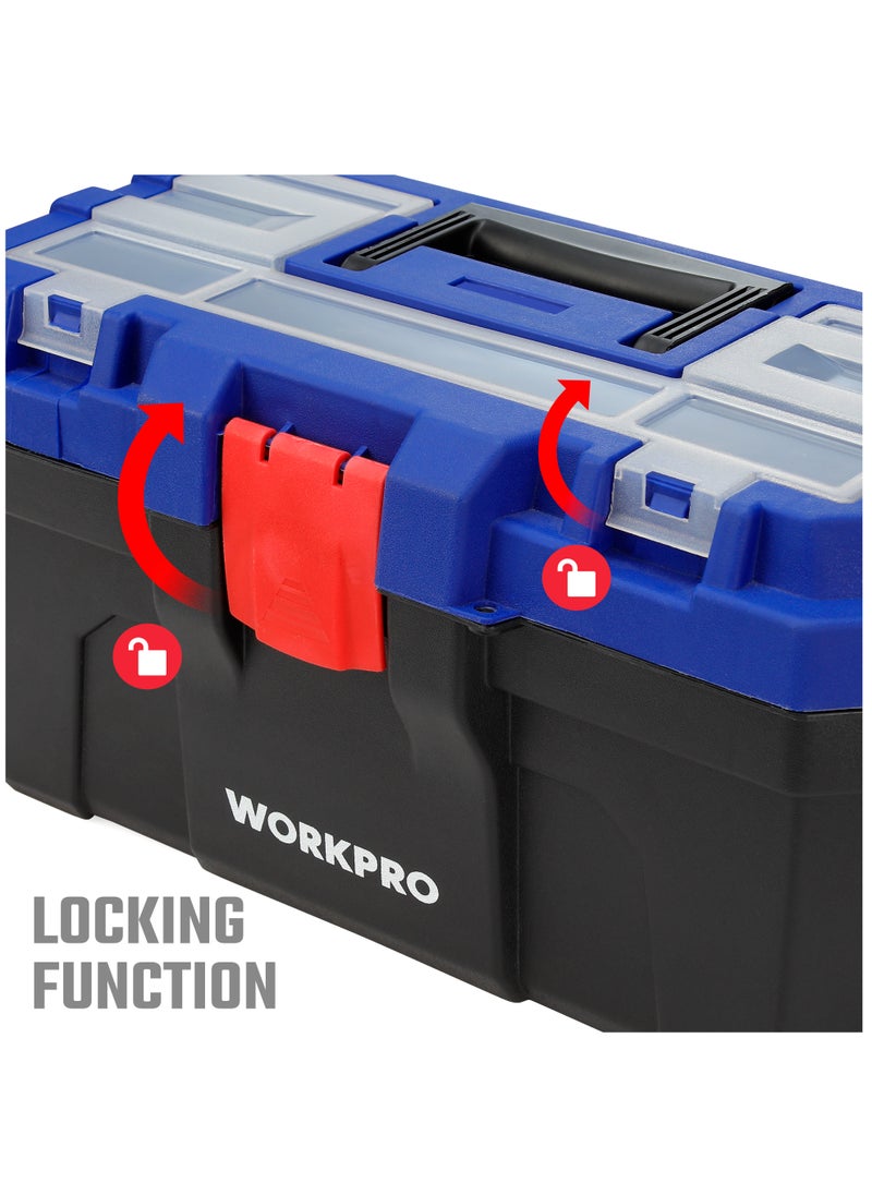 WORKPRO Tool box for storing, 16-inch tools and tools with a removable inner shelf  - Image 2