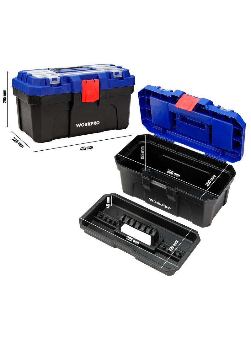 WORKPRO Tool box for storing, 16-inch tools and tools with a removable inner shelf  - Image 4