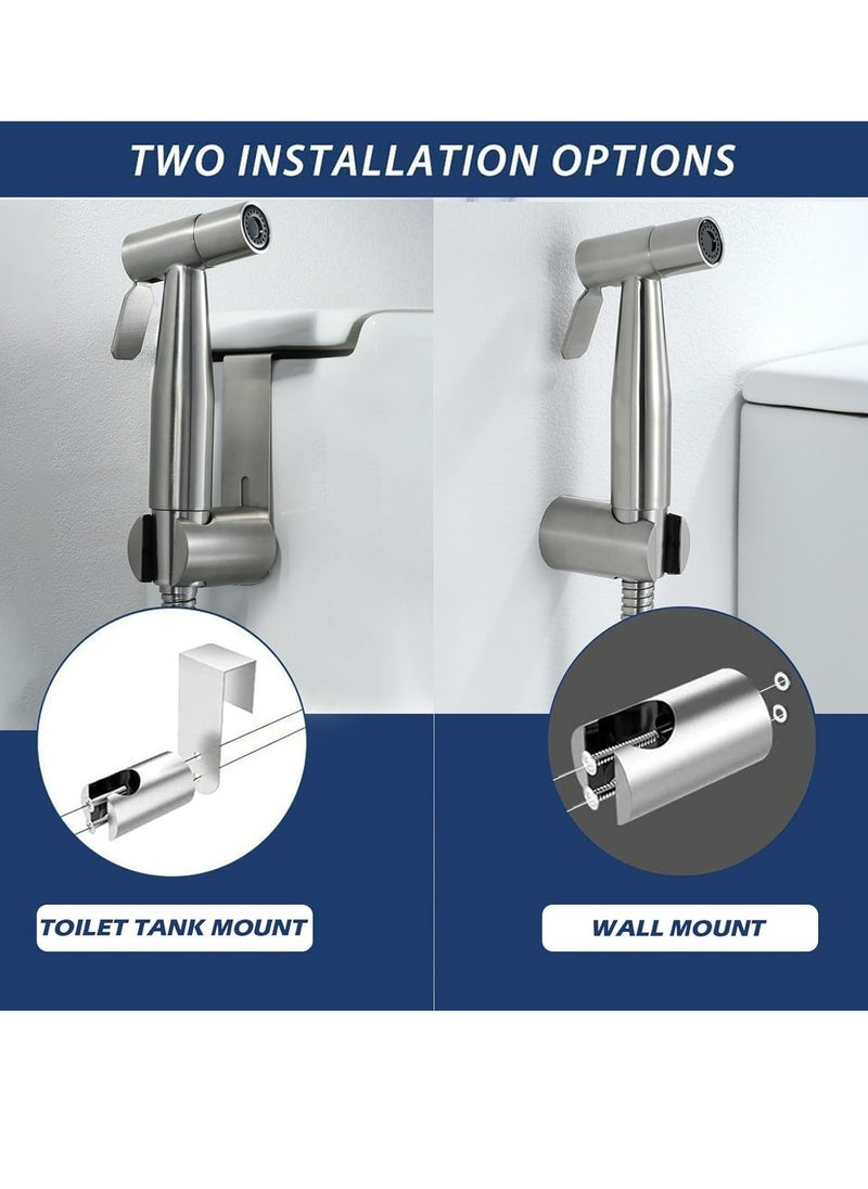 TAYRAN - Pack of 3 Handheld Bidet Sprayer, Handheld Sprayer Stainless Steel with Water Tank Hook and Shower Hose for Feminine Wash - Image 1