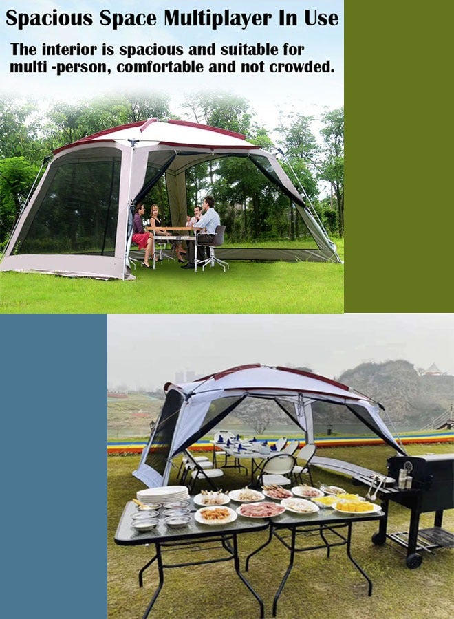 ZCM-HAPPY Outdoor Canopy Tent Sunscreen And Mosquito Repellent, Suitable For Family Picnic, Camping, Sunshade Pergola, Barbecue Pergola, Leisure Tent 360*360*210 cm - Image 2