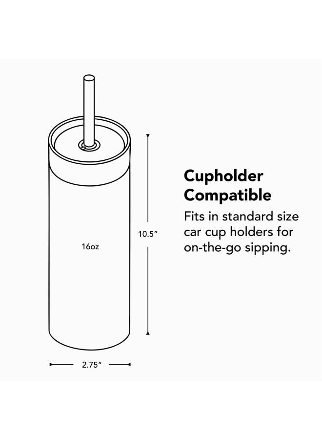 MiiR Sipper Straw Insulated Water Bottle, Thermo 3D Vacuum Technology, One-handed sipping, 16oz - Image 3