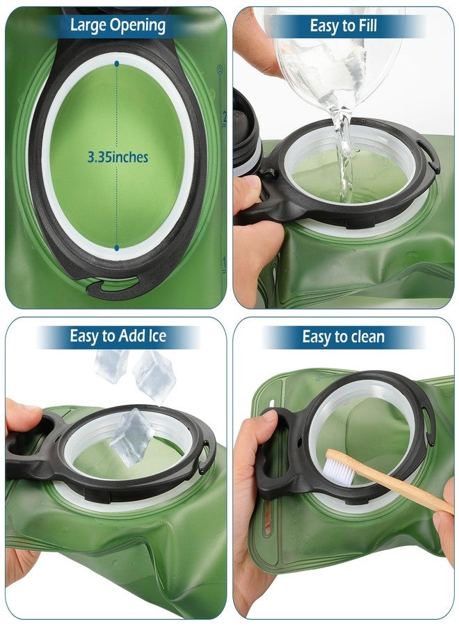 FRTKK 2L/3L Hydration Bladder, Leak Proof Water Bladder for Hiking Backpack, BPA Free Wide Opening Ergonomic Shape Water Reservoir for Running Hiking Cycling Camping (Military Green - 3L) - Image 4