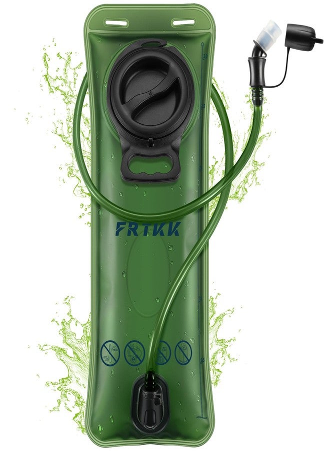 FRTKK 2L/3L Hydration Bladder, Leak Proof Water Bladder for Hiking Backpack, BPA Free Wide Opening Ergonomic Shape Water Reservoir for Running Hiking Cycling Camping (Military Green - 3L) - Image 1