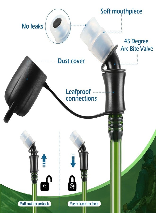 FRTKK 2L/3L Hydration Bladder, Leak Proof Water Bladder for Hiking Backpack, BPA Free Wide Opening Ergonomic Shape Water Reservoir for Running Hiking Cycling Camping (Military Green - 3L) - Image 3