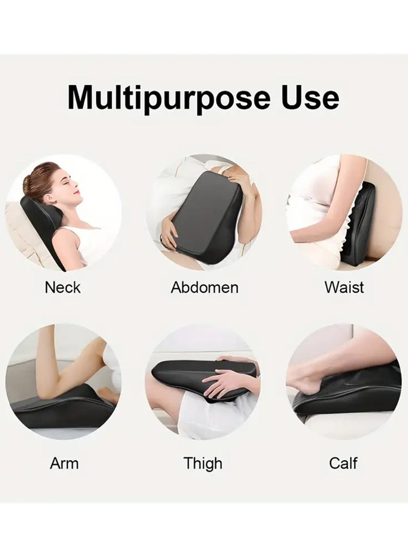 EzzySo مدلك ظهر مع حرارة وسادة تدليك ثلاثية الأبعاد لتخفيف آلام الظهر والرقبة والكتف والساق، مثالي للاستخدام في المنزل والمكتب والسيارة - Image 2