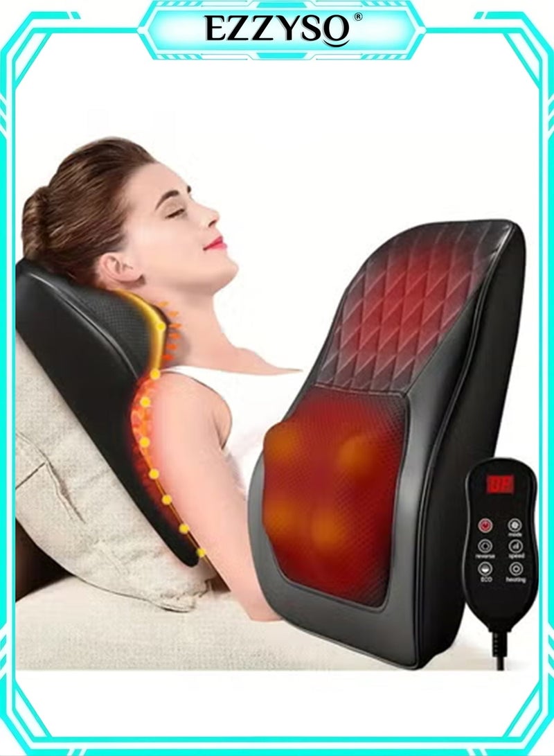 EzzySo Back Massager With Heat 3D Kneading Massage Pillow For Back Neck Shoulder Leg Pain Relief Deep Tissue Ideal For Home Office and Car Use - Image 1