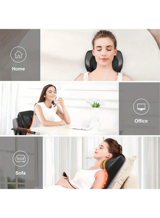 Back Massager With Heat 3D Kneading Massage Pillow For Back Neck Shoulder Leg Pain Relief Deep Tissue Ideal For Home Office and Car Use - view 4