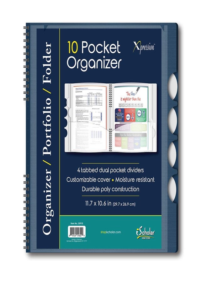 iScholar 10 Pocket Poly Folder, 12.2 x 11", Color Will Vary (35910) - Image 1