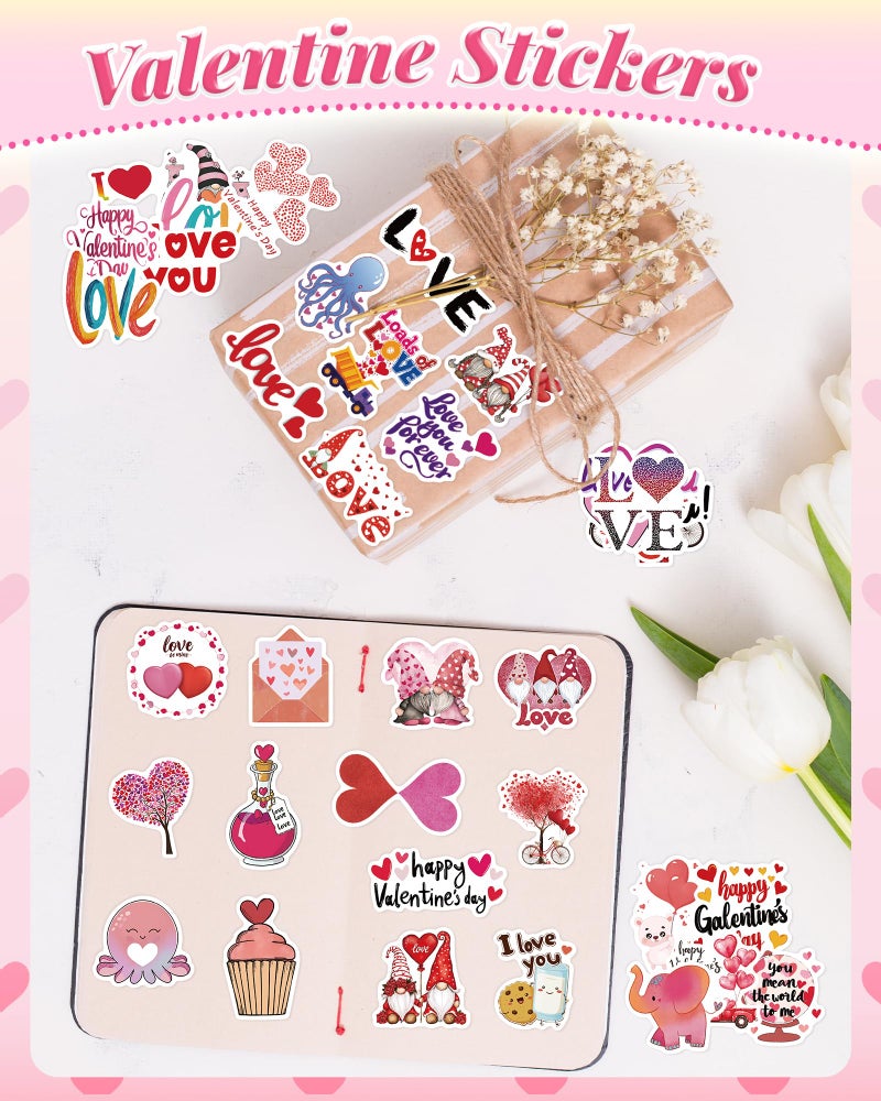 Greingways 300 Pcs Valentines Day Stickers, Bulk Valentines Day Gifts, Heart Stickers Crafts for Kids Classroom School, Party Favors Decorations for Kids Teens Girls - Image 5