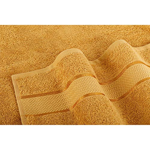 CRAFTBERRY Luxury Bath Towels Set-100% Cotton- 2 Bath, 2 Hand & 2 Washcloths - Large, Premium, Thick, Fluffy, Absorbent, Quick Dry, Soft & Plush - 6 Piece Luxury Bathroom Towels - Gold/Golden - Image 2