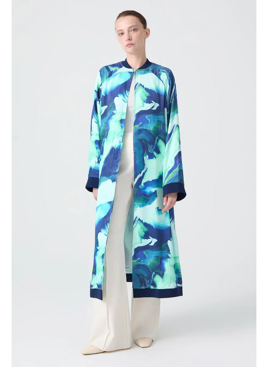 تاتشي Satin Printed Kimono