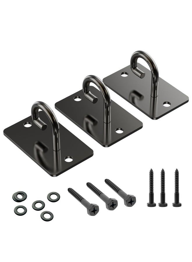 LinMei Wall Mount Workout Anchors for Resistance Bands,Body Weight Straps,Strength Training, Yoga, Home Gym, Physical Therapy Exercise and Closed Loop Bands (Gun-Black) - Image 1