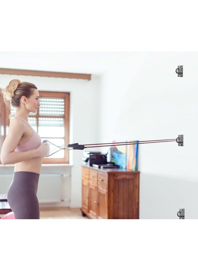 LinMei Wall Mount Workout Anchors for Resistance Bands,Body Weight Straps,Strength Training, Yoga, Home Gym, Physical Therapy Exercise and Closed Loop Bands (Gun-Black) - Image 4