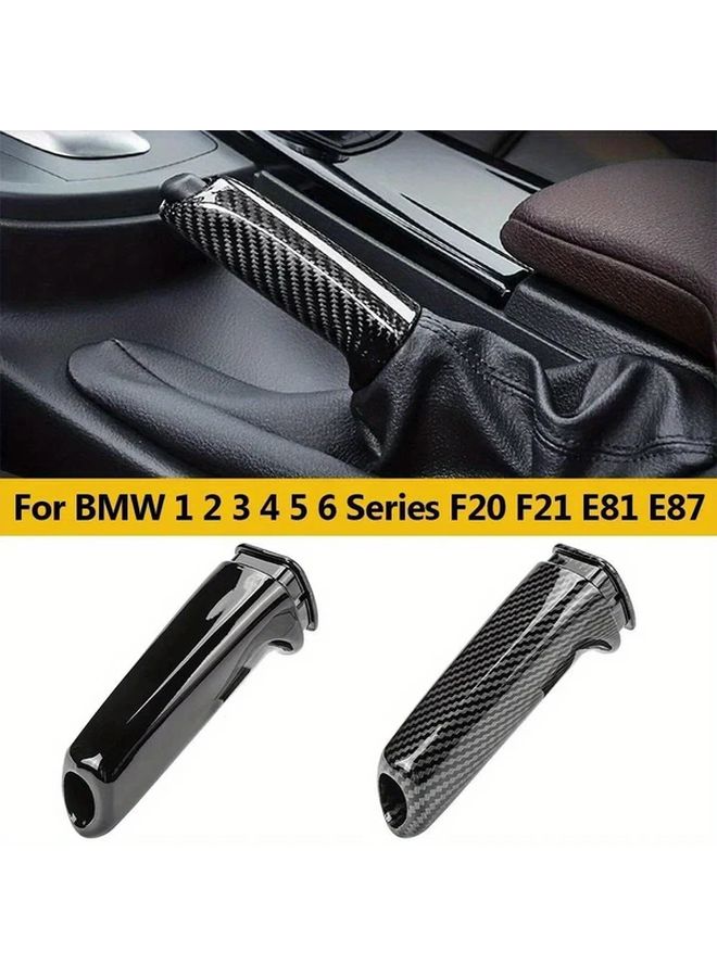 Gloss Black Carbon Fiber Handbrake Handle Cover for Car Interior Accessories - Image 1