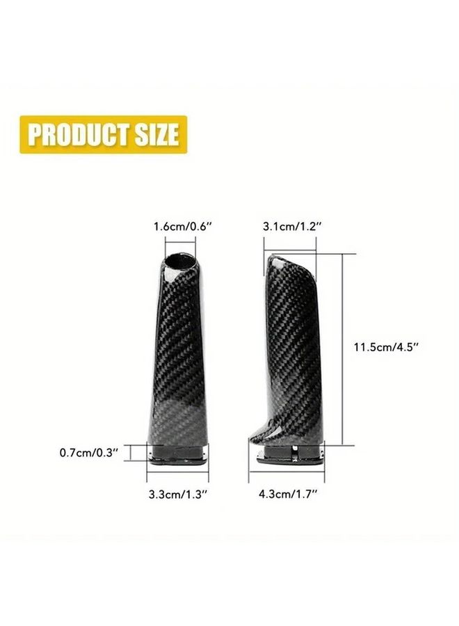 Gloss Black Carbon Fiber Handbrake Handle Cover for Car Interior Accessories - Image 2