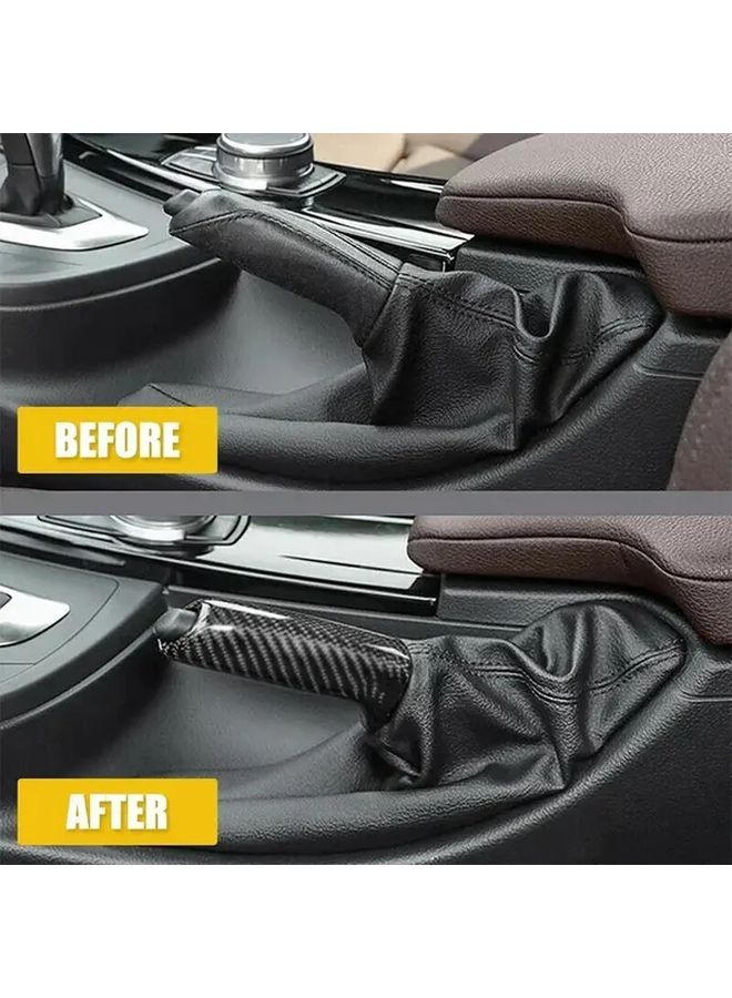 Gloss Black Carbon Fiber Handbrake Handle Cover for Car Interior Accessories - Image 4