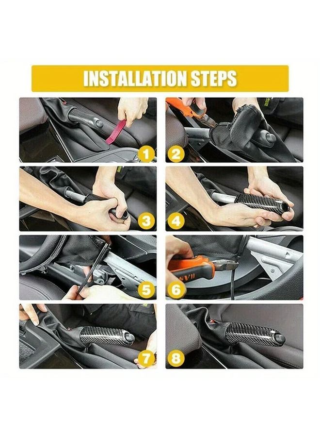 Gloss Black Carbon Fiber Handbrake Handle Cover for Car Interior Accessories - Image 5