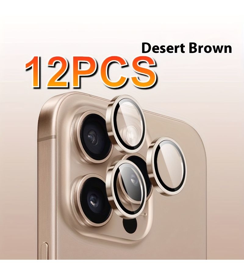 12 قطعة من فيلم حماية شفاف 9H HD من الزجاج المقوى لعدسات الكاميرا لهواتف iPhone 16 وiPhone 16 Pro وiPhone 16 Pro Max - Image 5