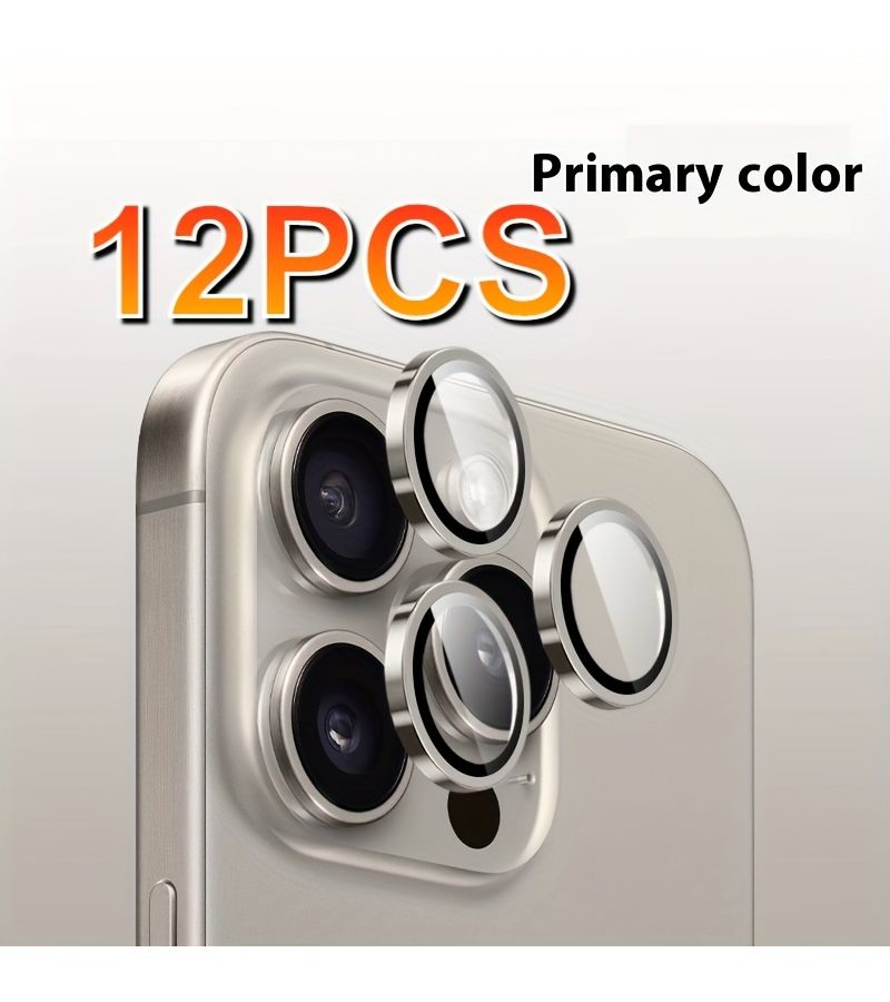 12 قطعة من فيلم حماية شفاف 9H HD من الزجاج المقوى لعدسات الكاميرا لهواتف iPhone 16 وiPhone 16 Pro وiPhone 16 Pro Max - Image 4